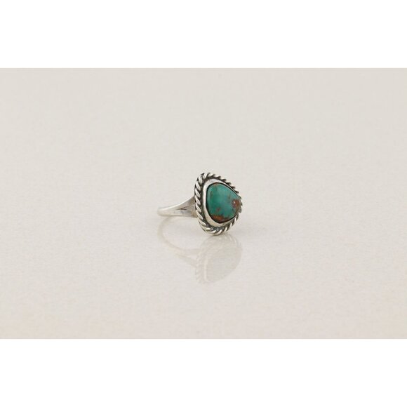 Sterling Silver Green Turquoise Ring Size 6 - Picture 5 of 6